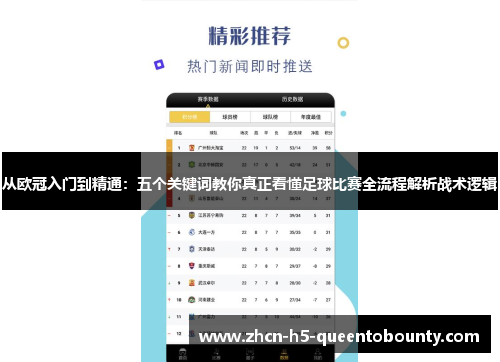 从欧冠入门到精通：五个关键词教你真正看懂足球比赛全流程解析战术逻辑